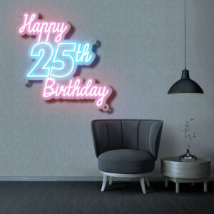 25th Happy Birthday Neon Sign