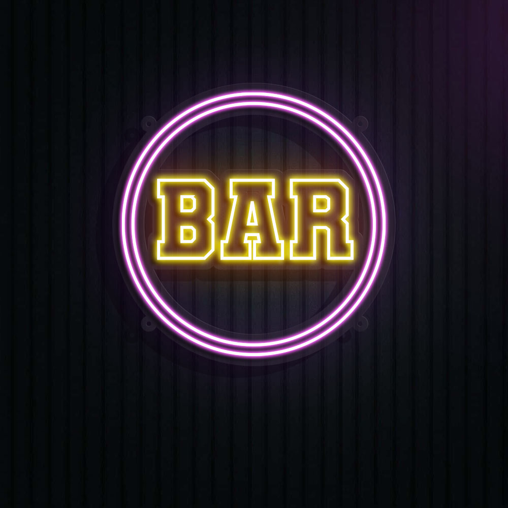 Bar Circle Neon Sign
