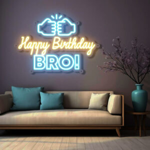 Happy Birthday Bro Neon Sign