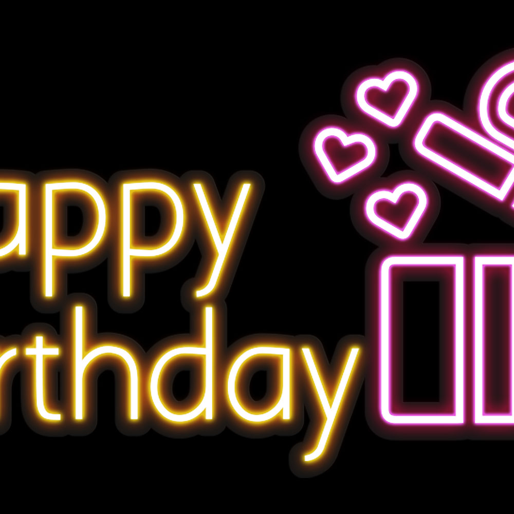 Happy Birthday with Gift Box Neon Sign - Image 2