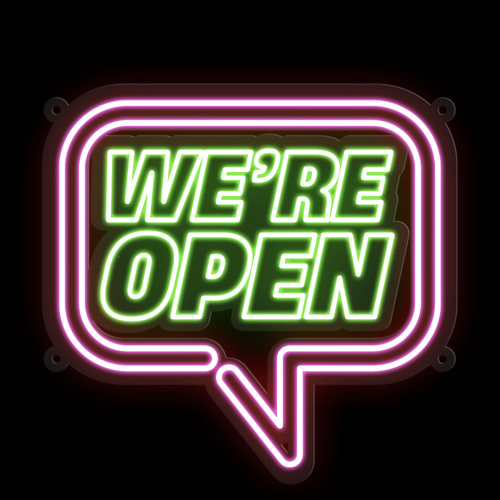 We’re Open Neon Sign - Image 3