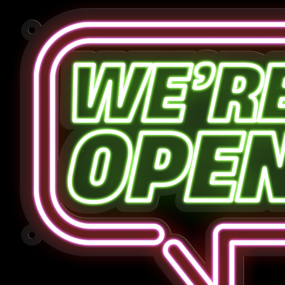 We’re Open Neon Sign - Image 2