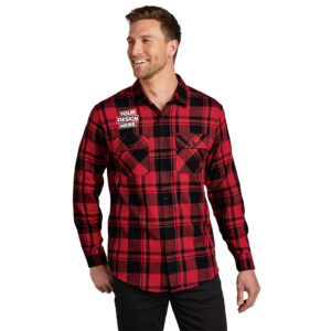 Custom Port Authority W668 Plaid Flannel Shirt