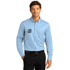 Custom Port Authority W808 Long Sleeve SuperPro React Twill Shirt